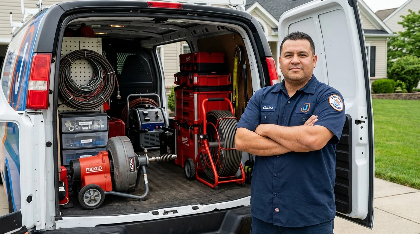 Professional drain cleaning equipment and Johns Plumbing LLC plumber in Lavonia