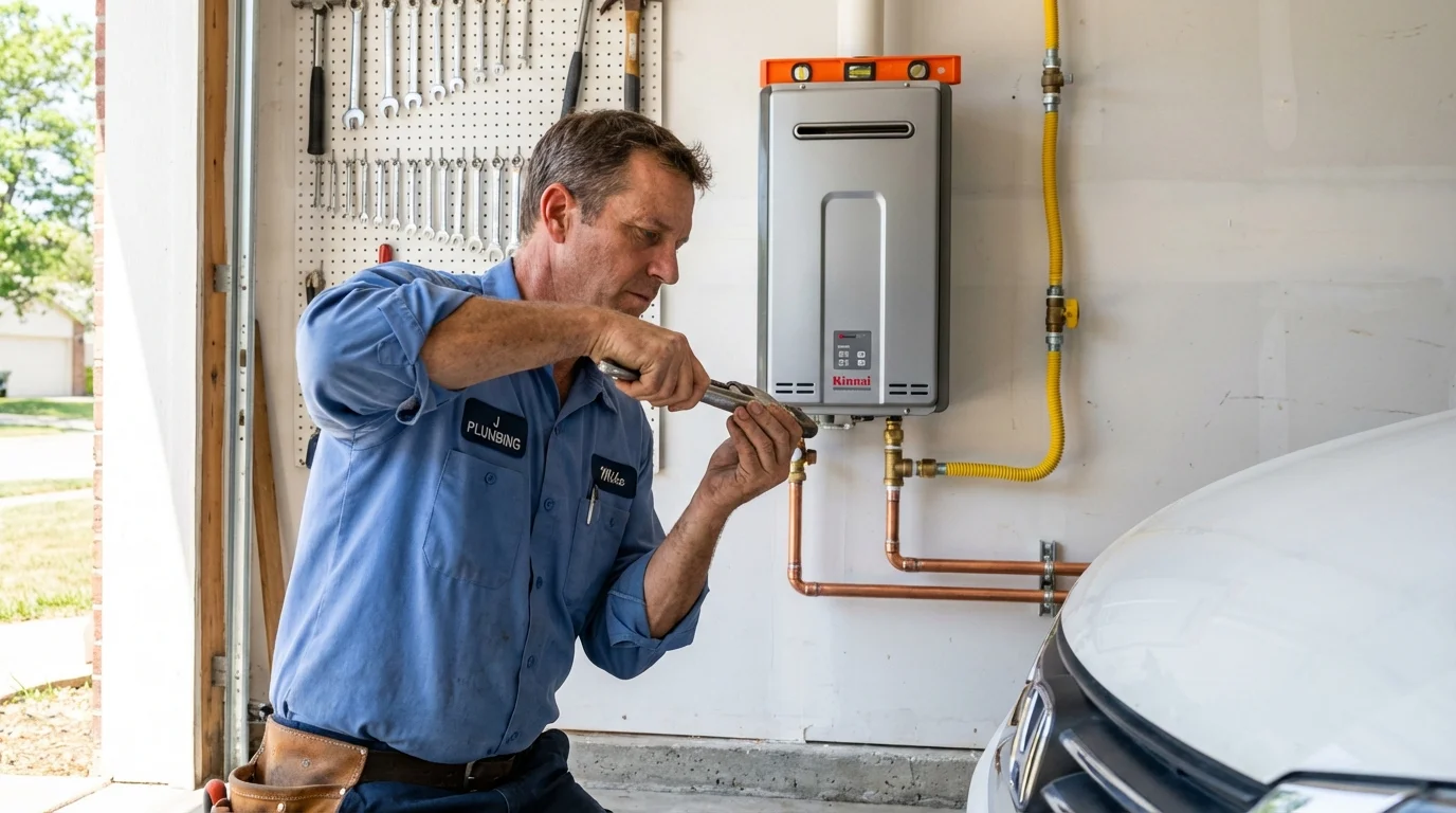 Tankless water heater installation by a Johns Plumbing LLC plumber in Lavonia